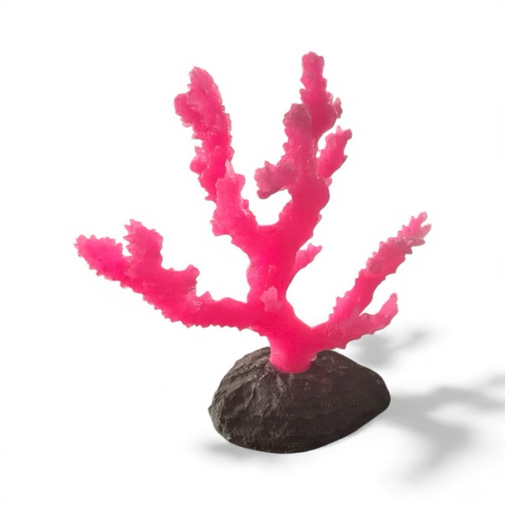 2 Sporn Pink Faux Coral Fish Tank Decoration with Weighted Base Small 2 for 1